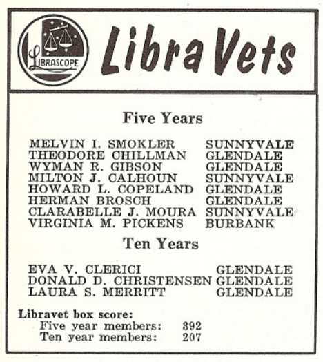 Librazette, July 1961 (Source: Librascope Memories)